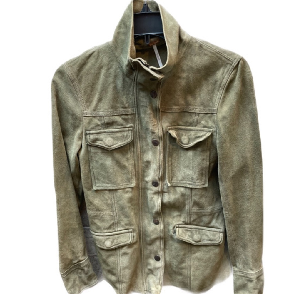 ❤️ FREE PEOPLE KIMBERLY SUEDE LEATHER UTILITY JACKET SIZE XS